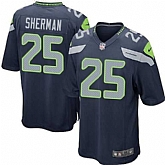 Nike Men & Women & Youth Seahawks #25 Richard Sherman Navy Blue Team Color Game Jersey,baseball caps,new era cap wholesale,wholesale hats